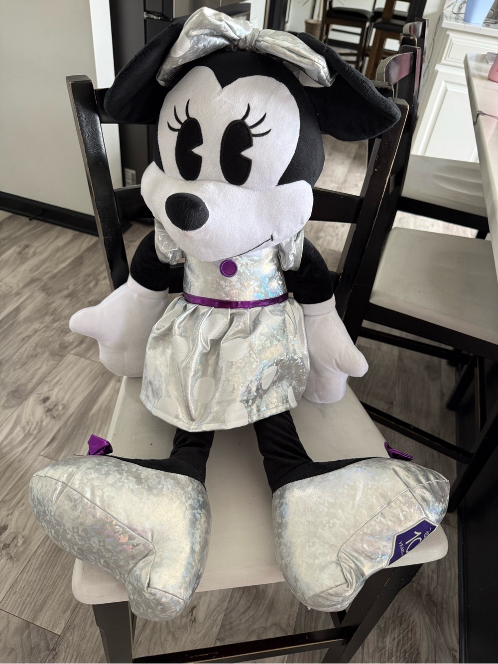 Minnie Mouse Silver Dress Plush - 19” Large Disney Doll